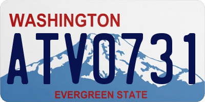 WA license plate ATV0731