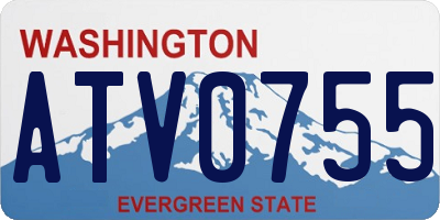 WA license plate ATV0755