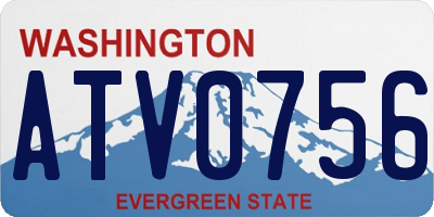 WA license plate ATV0756