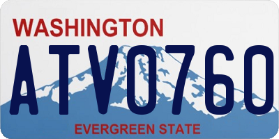 WA license plate ATV0760