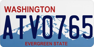 WA license plate ATV0765