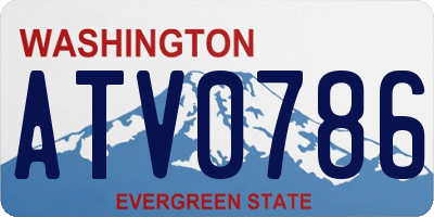 WA license plate ATV0786