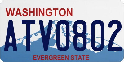 WA license plate ATV0802