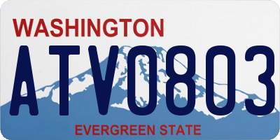 WA license plate ATV0803