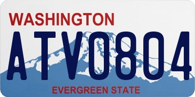 WA license plate ATV0804