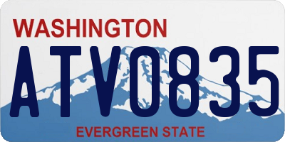 WA license plate ATV0835