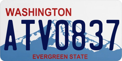 WA license plate ATV0837