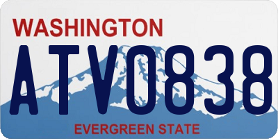WA license plate ATV0838
