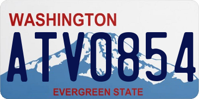 WA license plate ATV0854