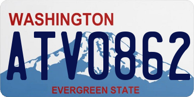 WA license plate ATV0862