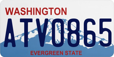 WA license plate ATV0865