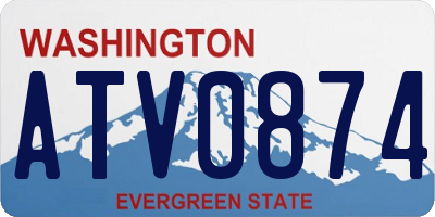 WA license plate ATV0874