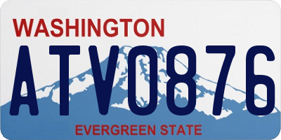 WA license plate ATV0876