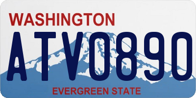 WA license plate ATV0890