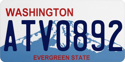 WA license plate ATV0892
