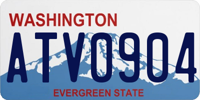 WA license plate ATV0904