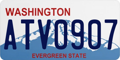 WA license plate ATV0907