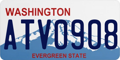 WA license plate ATV0908