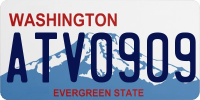 WA license plate ATV0909