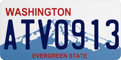 WA license plate ATV0913