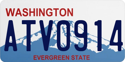 WA license plate ATV0914