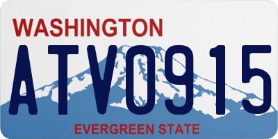 WA license plate ATV0915