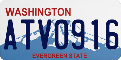 WA license plate ATV0916