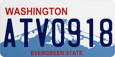 WA license plate ATV0918