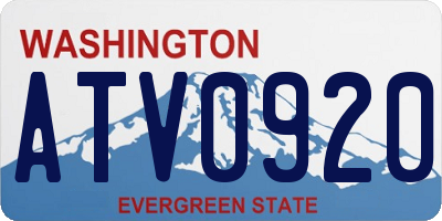 WA license plate ATV0920