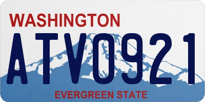 WA license plate ATV0921