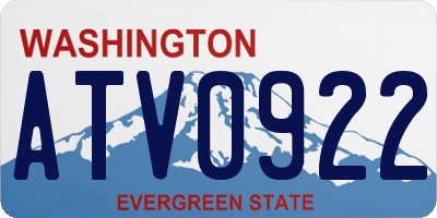 WA license plate ATV0922