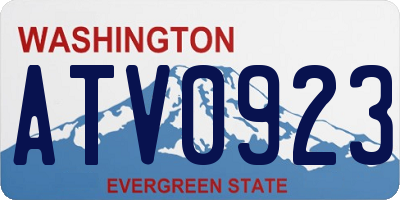 WA license plate ATV0923