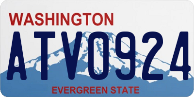 WA license plate ATV0924