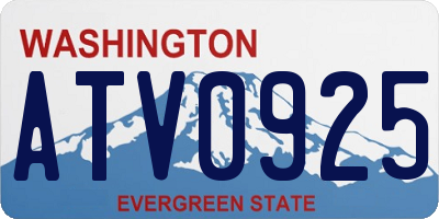 WA license plate ATV0925