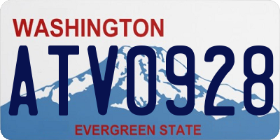 WA license plate ATV0928