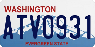 WA license plate ATV0931