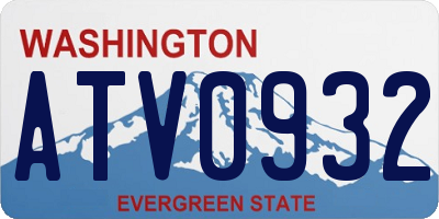 WA license plate ATV0932
