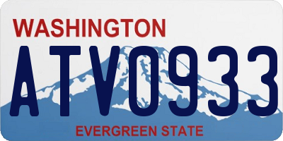 WA license plate ATV0933