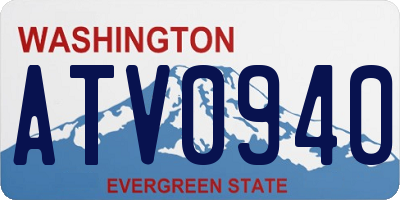 WA license plate ATV0940