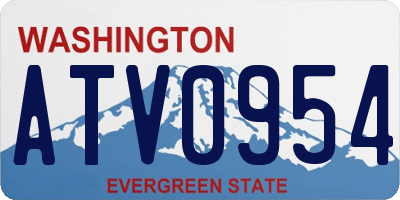 WA license plate ATV0954