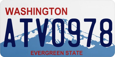 WA license plate ATV0978