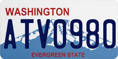 WA license plate ATV0980