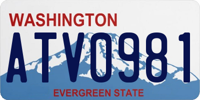WA license plate ATV0981