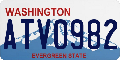 WA license plate ATV0982
