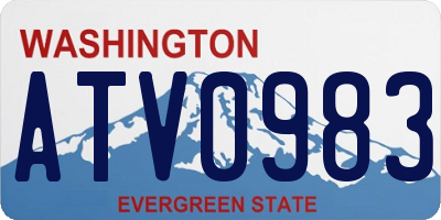 WA license plate ATV0983