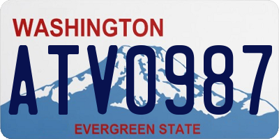 WA license plate ATV0987