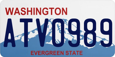 WA license plate ATV0989