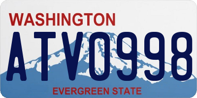WA license plate ATV0998