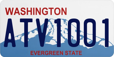 WA license plate ATV1001