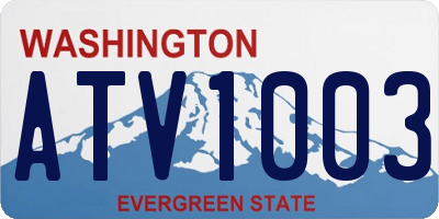 WA license plate ATV1003